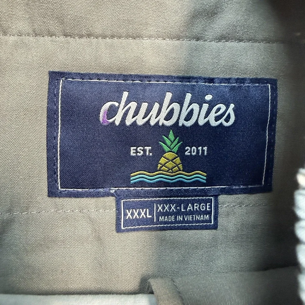 Chubbies‎ Shorts Mens 3XL Blue Palm Tree Beach Print Chino Elastic Waist